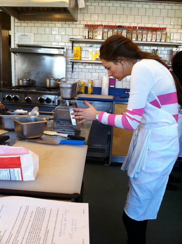 Vicki measuring ingredients