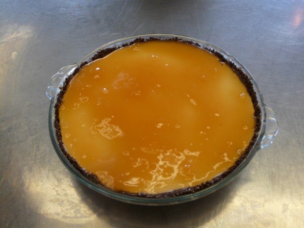 The finished product: Coconut Cheesecake with Guava Sauce